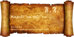 Mayböhm Nóra névjegykártya