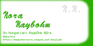 nora maybohm business card